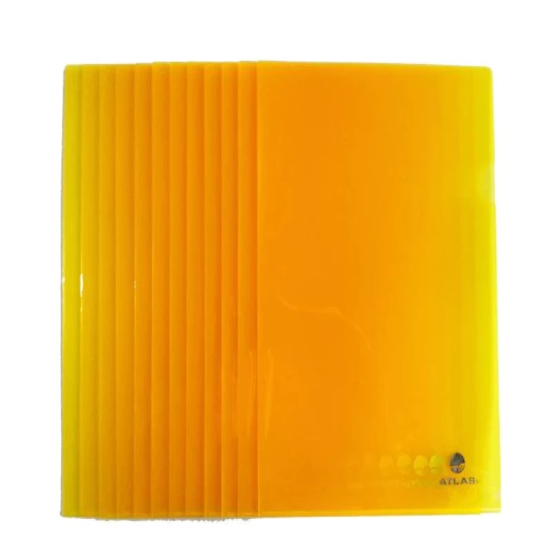 Atlas Clear L Folder F-S, 12-pack, Yellow