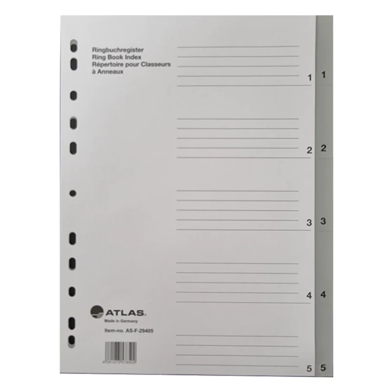 Atlas Divider 1-5 Plastic Grey