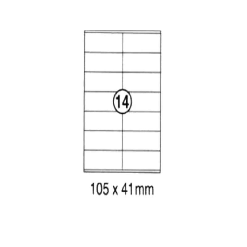 Xellent 14 Label/sheets, 105 x 41mm 100sheets/pack
