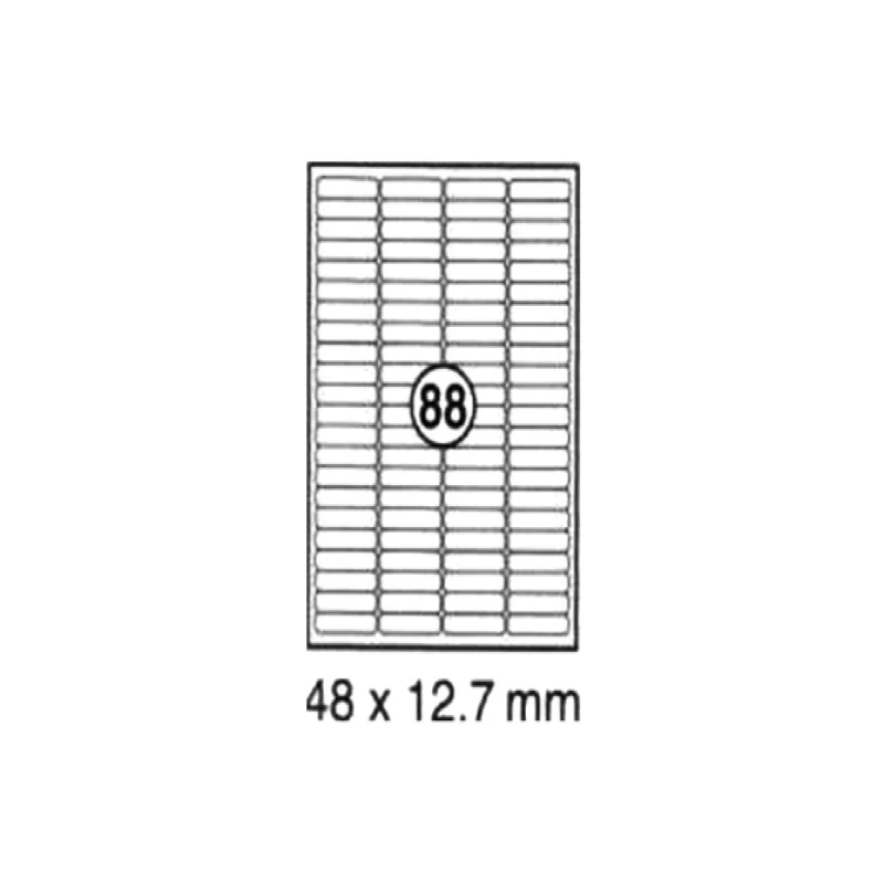 Xellent 88 Label/sheets, 48 x 12.7mm Round Corner 100sheets/pack