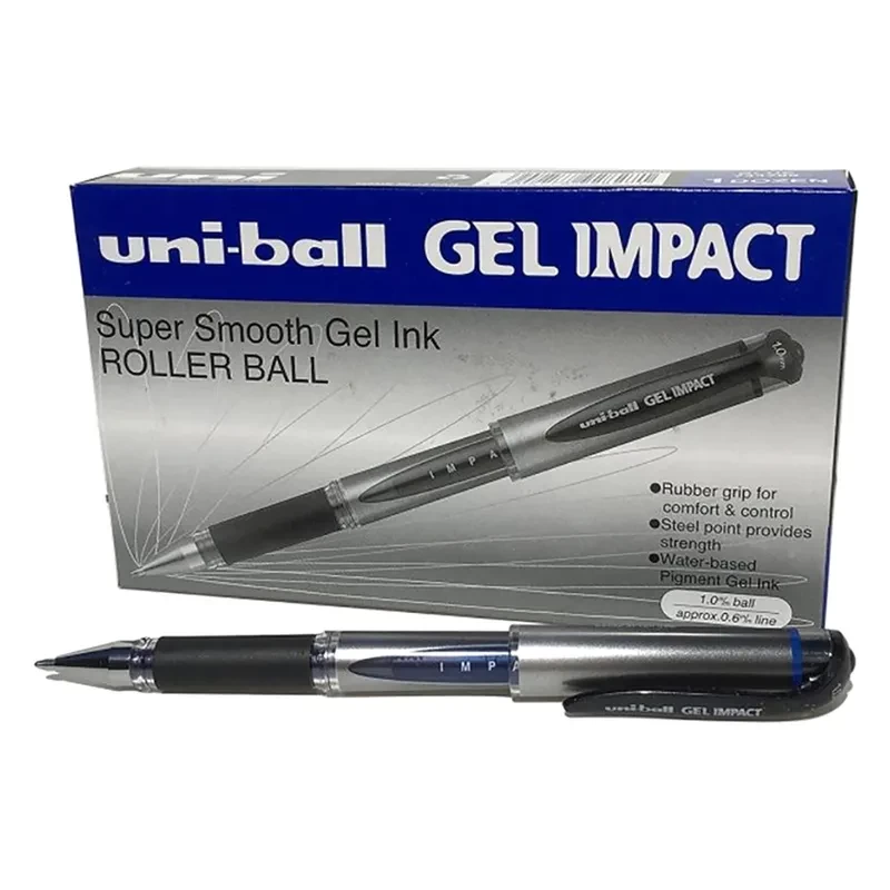 Uniball UM-153S Gel Impact, Super Smooth Gel Ink1.0mm, Blue 12/pkt