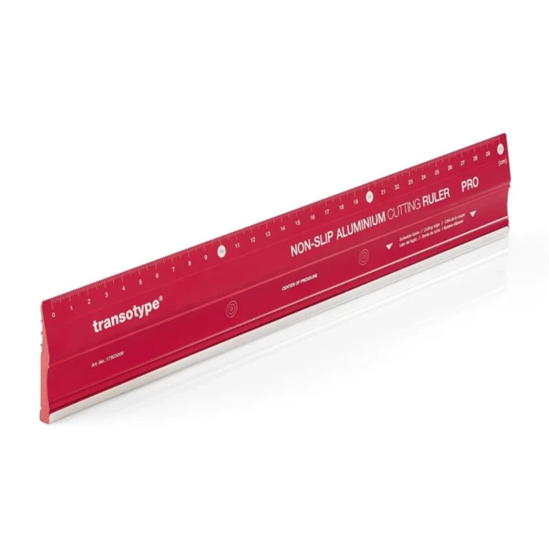 TRANSOTYPE - NON SLIP ALUMINIUM CUTTING RULER Pro - 30 X 3.5 CM