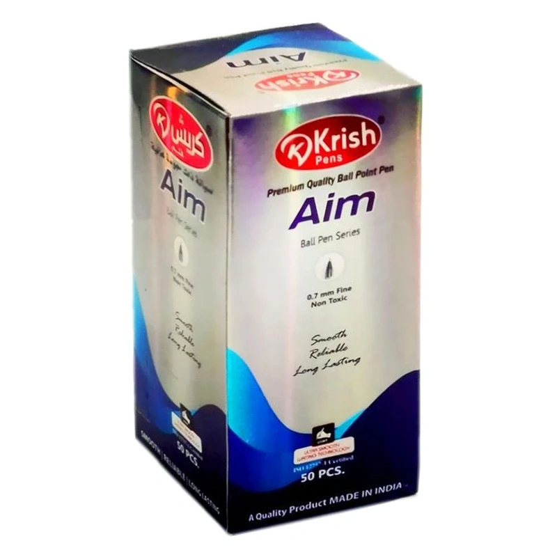 Krish Aim Premium Quality Ball Point Pen Blue-50-Piece-33569