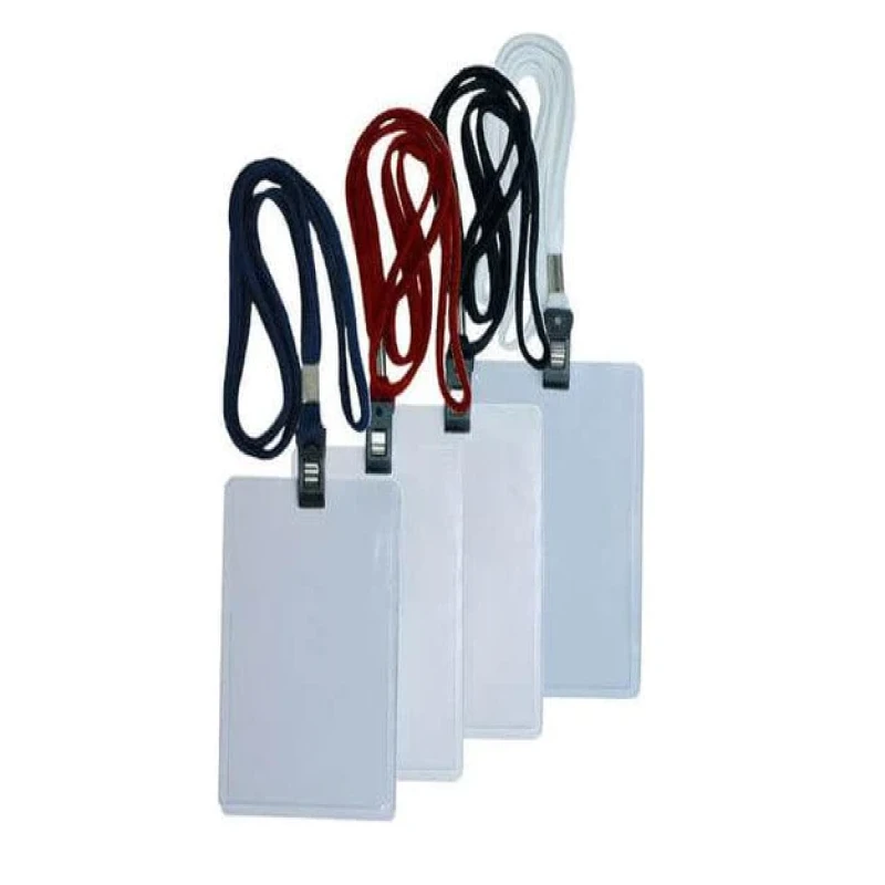 Vertical Name Badge Holders With Round Lanyard #9815 FSNA09815BK