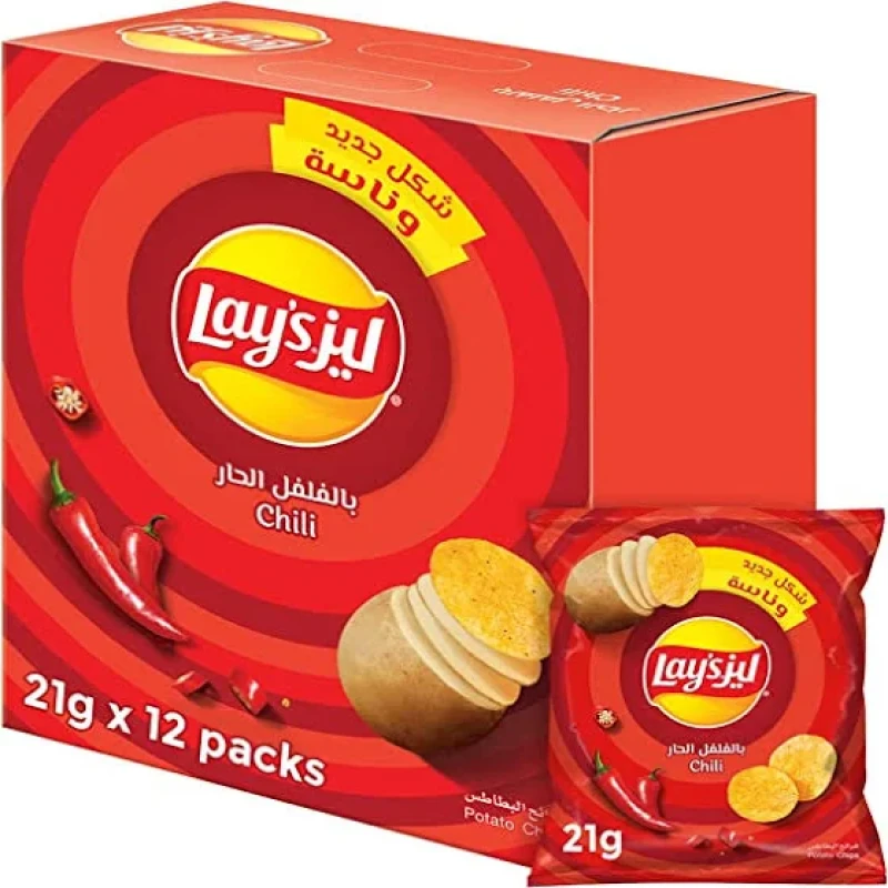 Lay's Chili Potato Chips, 12 x 21g