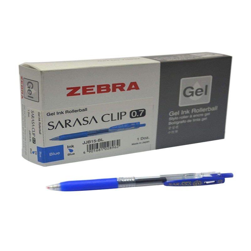 Zebra Sarasa Clip Gel Ink Rollerball, 0.7mm, Blue