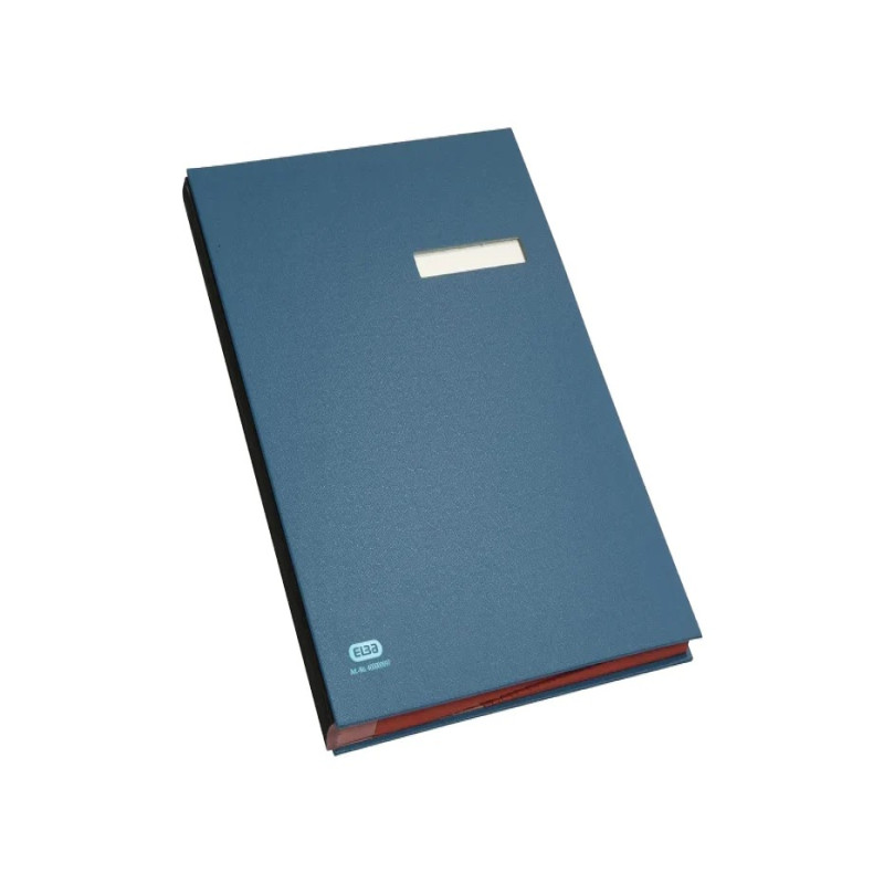 ELBA 41403 Signature Book, 20 Compartments, PVC Cover, Blue