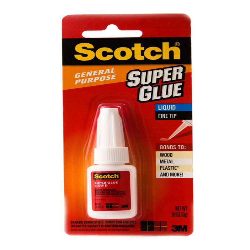 3M Scotch Super Glue Liquid AD110, .18oz-Bottle-86539